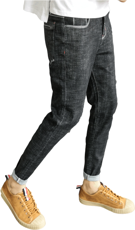 2018 Spring High Stretch Jeans Male Slim Korean Jeans - Pocket (800x800), Png Download