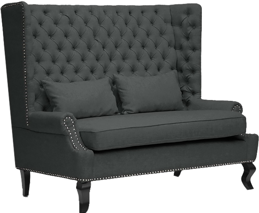 Drake Upholstered Grey Banquette (900x742), Png Download