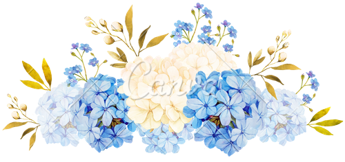 Blue And White Flowers Png (550x288), Png Download