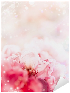 Floral Romantic Pastel Border Background With Red Flowers - Floral Design (400x400), Png Download