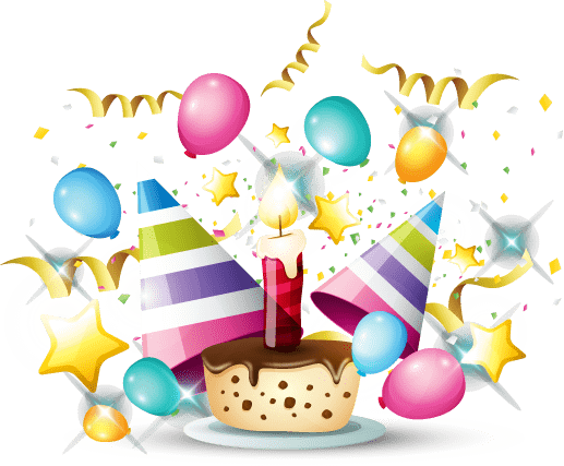 Birthday Party - 1st Happy Birthday Png (517x427), Png Download
