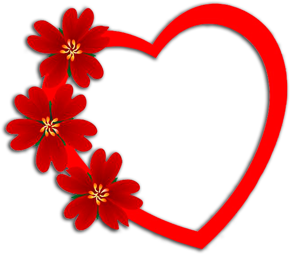 Flores Con Corazón Frame Download, Love Frames, Love - Love Photo Frames Design (633x552), Png Download