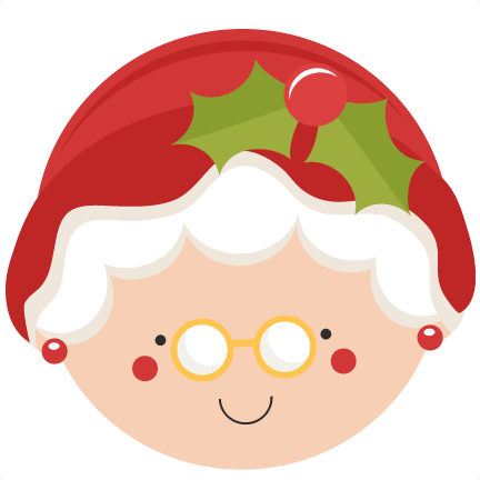 Claus Svg Scrapbook Cut File Cute Clipart Files For - Mrs Claus Cartoon Face (432x432), Png Download