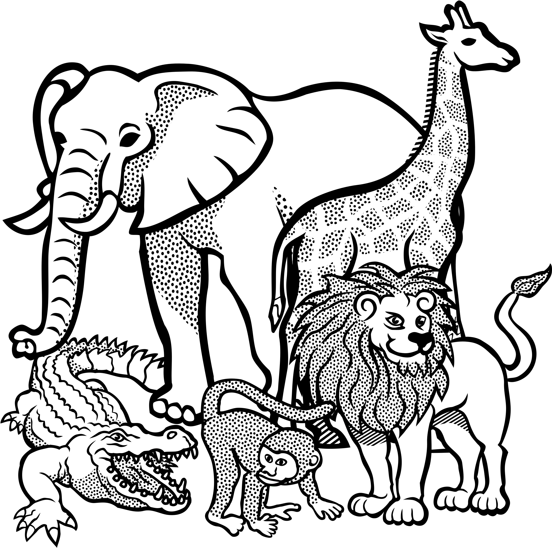 African Buffalo Clipart Clip Art - Amazing Animals Coloring Book: Lions, Elephants, Giraffes, (2382x2400), Png Download