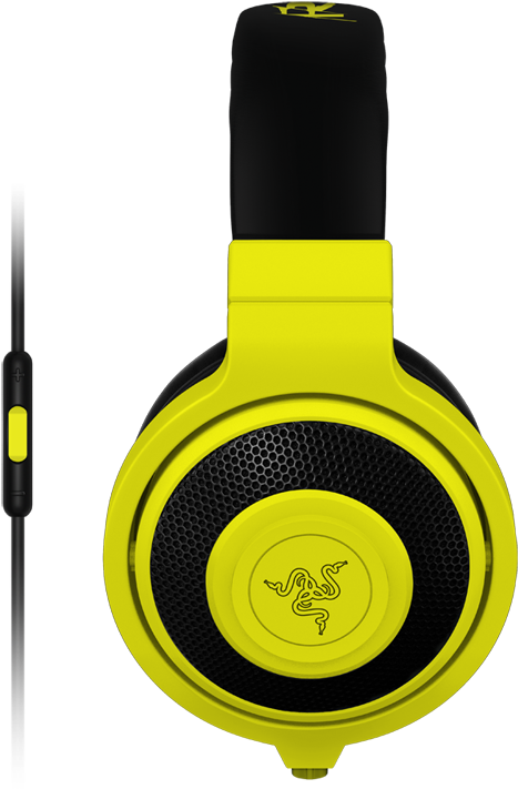 Headset With Mic Razer Kraken Mo - Razer Kraken Mobile Yellow (800x800), Png Download