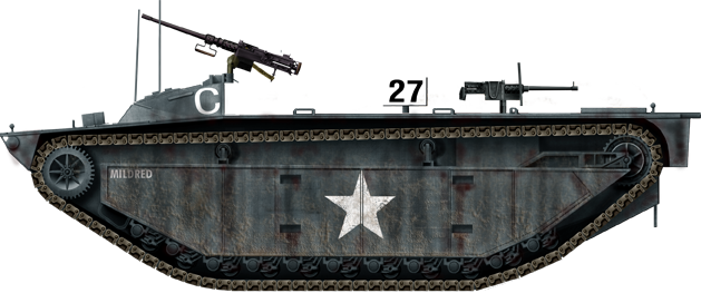 Usmc Lvt-2 Water Buffalo At Tarawa, - Tank (629x263), Png Download