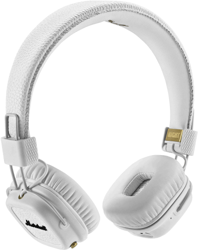 30 Hours Of Playtime - Marshall Audio Major Ii Bluetooth Headphones White, (768x500), Png Download
