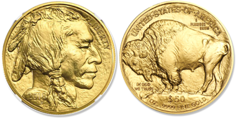 2018 American Buffalo Gold Coin - 5 Cent American Coin (500x250), Png Download