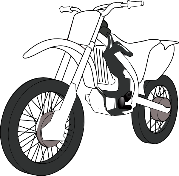 Motorcycle Black And White Black White Motorcycle Clip - Motorbike Black And White (600x590), Png Download