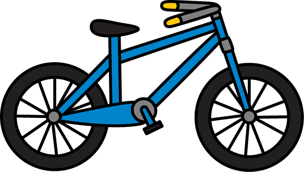 Blue Clipart Motorbike - Ride A Bicycle Cartoon (600x340), Png Download