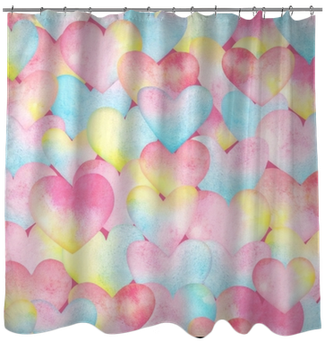 Watercolor Background With Hearts In Pastel Tender - Drawing (400x400), Png Download