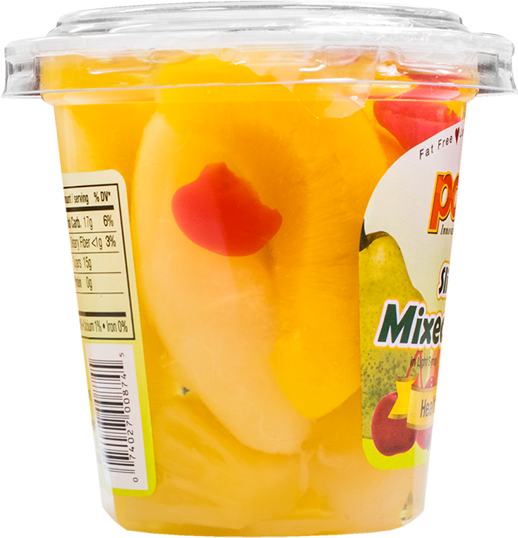 Download Mixed Fruit Cup In Light Syrup Syrup Full Size PNG Image