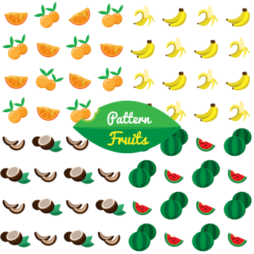 Pattern With Tropical Fruits, Pattern With Tropical - Portable Network Graphics (360x360), Png Download