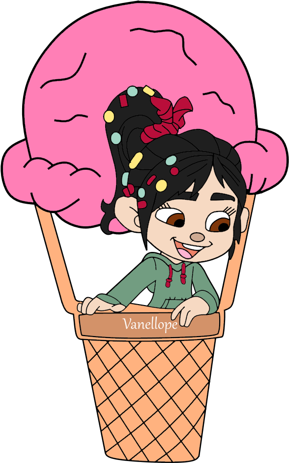 Vanellope On A Ice-cream Balloon - Vanellope Von Schweetz (615x969), Png Download