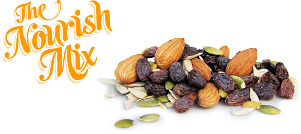 Nourish-mix - Fruit And Nut Png (586x262), Png Download