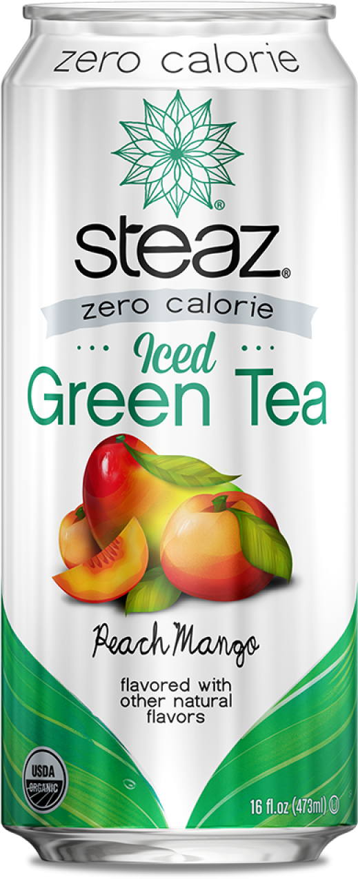 Zero Calorie Peach Mango - Steaz Cactus Water With Green Tea ,12 Oz (8 Pack) + (600x1400), Png Download