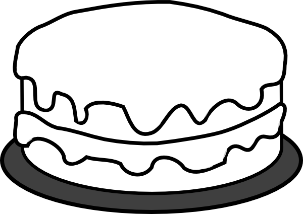 Dessert Clipart Simple Cake - Colouring Pages Of Cake (600x425), Png Download