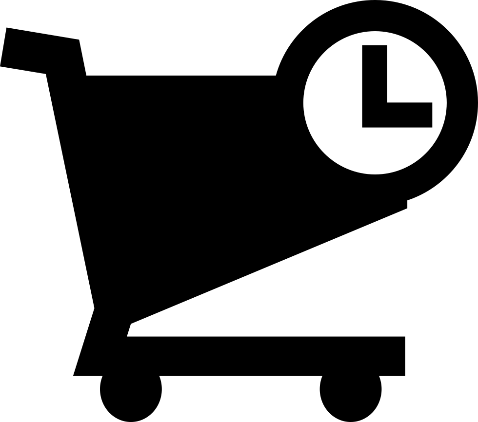 Shopping Cart With Time Symbol Comments - E Commerce Symbols (980x866), Png Download