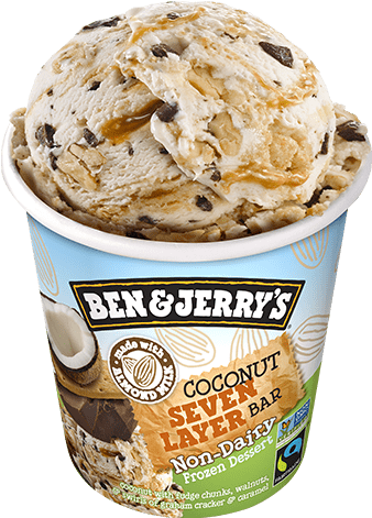 Coconut Seven Layer Bar Pint - Ben And Jerry's Non Dairy Cinnamon Bun (374x479), Png Download
