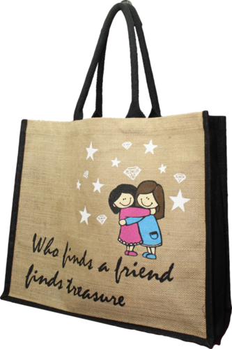 Ladies Fashion Jute Bag - Tote Bag (333x500), Png Download