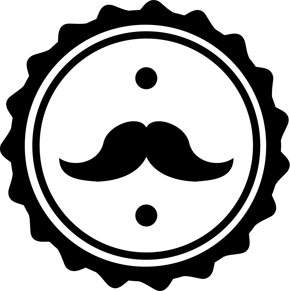 Mustache Hair Salon Symbol - Mustache And Scissors (981x982), Png Download