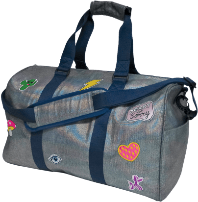 Metallic Denim Duffle Bag - Handbag (415x415), Png Download