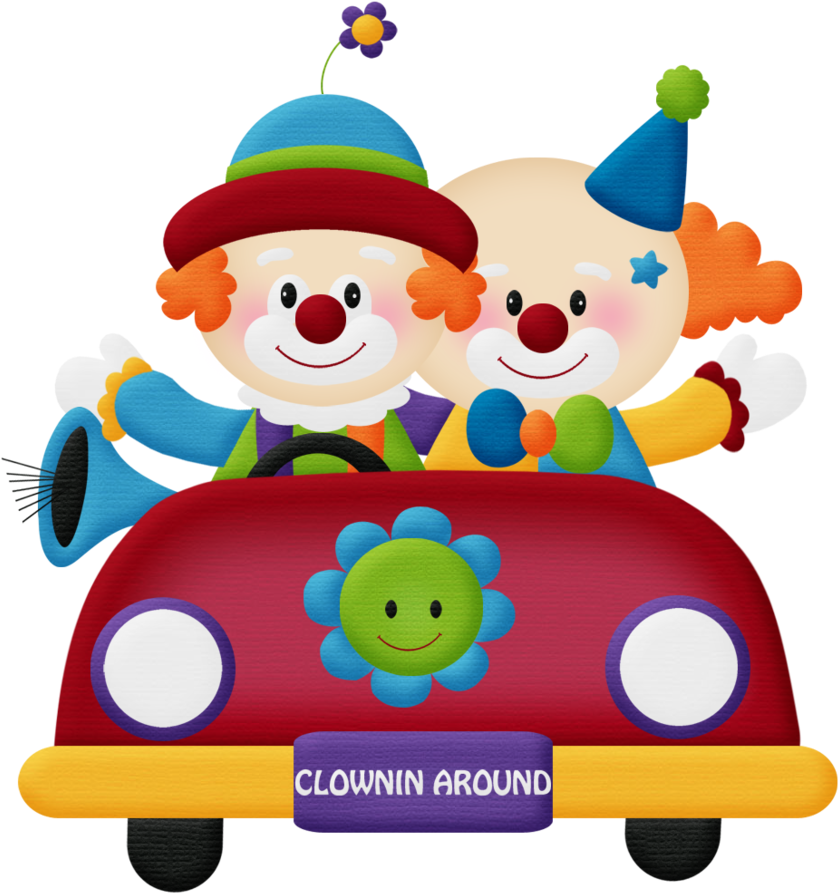 Circo Aw Clown Png Minus Carnival Awcircusclown - Palhaço No Carro Png (844x900), Png Download