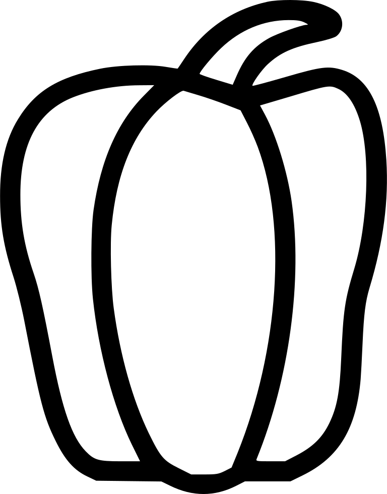 Png File - Capsicum Black And White (768x980), Png Download
