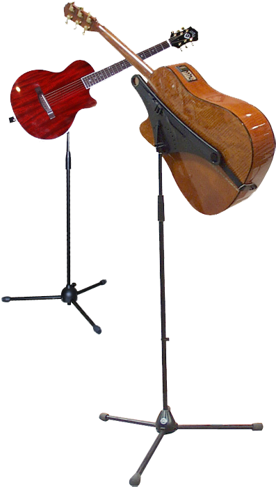 Com Mbrace Product And Tagline Group Of Guitars Using - Mbrace Guitar Holder With Tripod Stand (421x722), Png Download