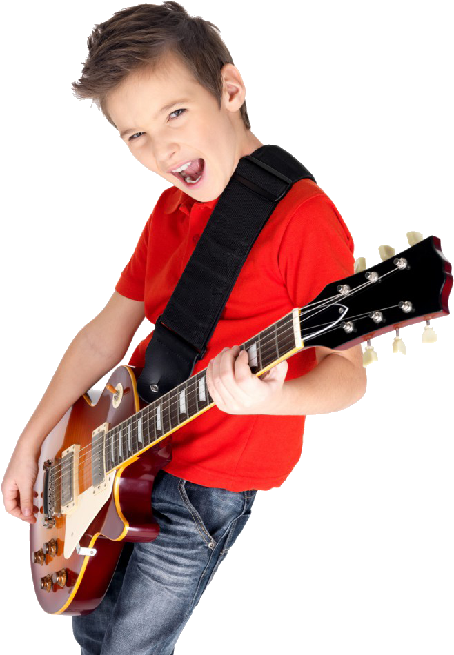 Guitar With Boy Png (772x1024), Png Download