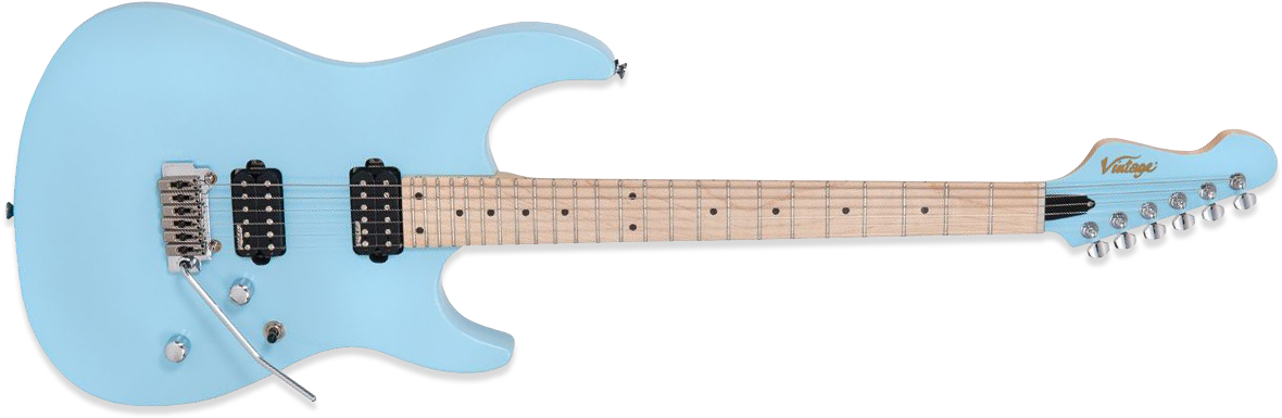 Vintage V6m24 Laguna Blue - Vintage V6m24dy Daytona Yellow Electric Guitar (1195x456), Png Download