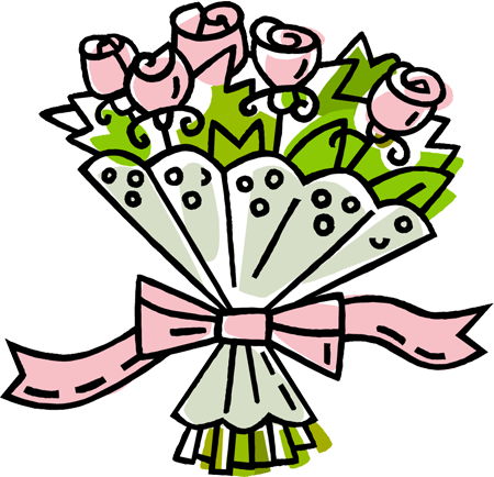 Pictures Of Bouquets - Bouquet Of Roses Clipart (450x434), Png Download