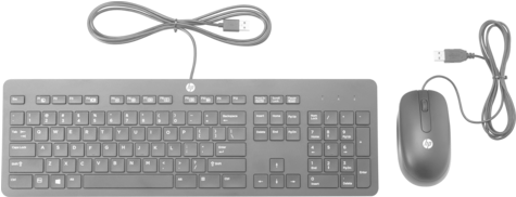 Hp Slim Usb Keyboard And Mouse (474x356), Png Download