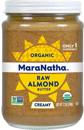 Organic Raw Creamy Almond Butter - Maranatha Organic Peanut Butter 16oz (330x521), Png Download