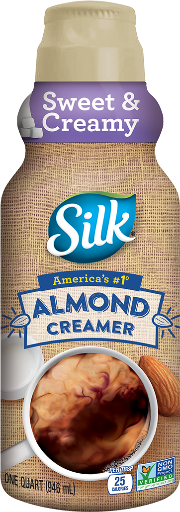 Silk Sweet & Creamy Almond Creamer - Caramel Silk Almond Creamer 1 Quart (496x1130), Png Download