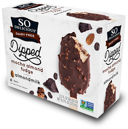 Mocha Almond Fudge Bars - So Delicious No Sugar Added (480x510), Png Download