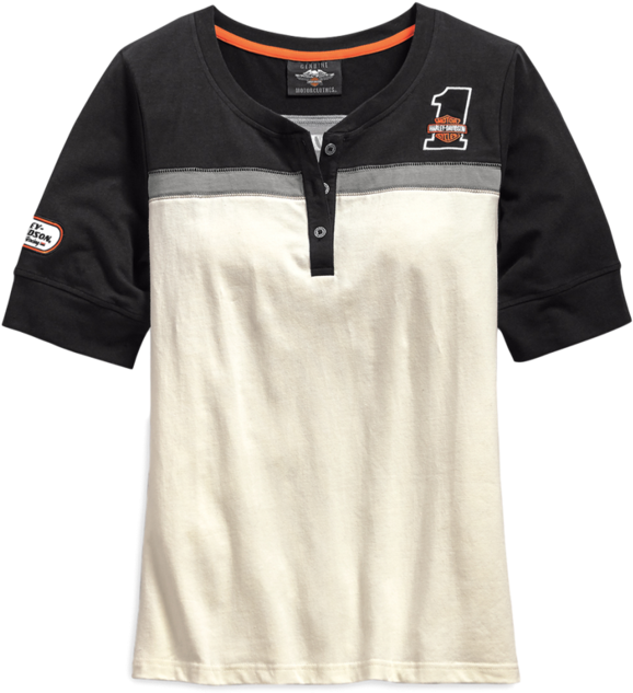 Women's H-d Racing Short Sleeve Henley - Henley Shirt (690x690), Png Download