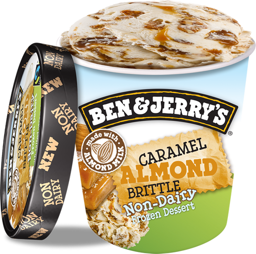 Caramel Almond Brittle Non-dairy Frozen Dessert, Pint - Ben & Jerry's Cherry Garcia Non Dairy (500x495), Png Download