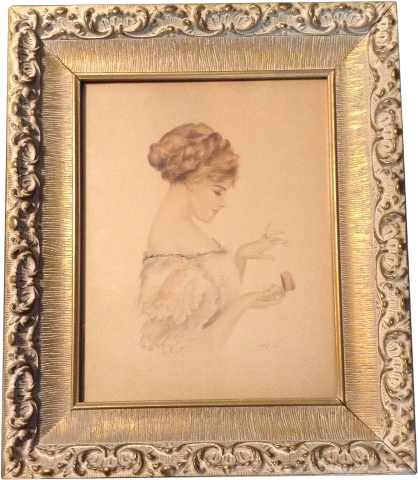Mccue Original Watercolor Painting Bride With Wedding - Picture Frame (966x966), Png Download