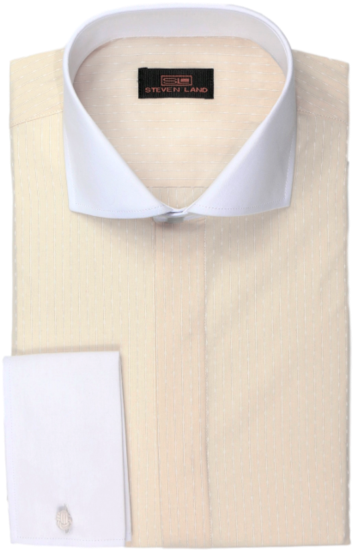 Textured Stripe Dress Shirt - Formal Wear (387x600), Png Download