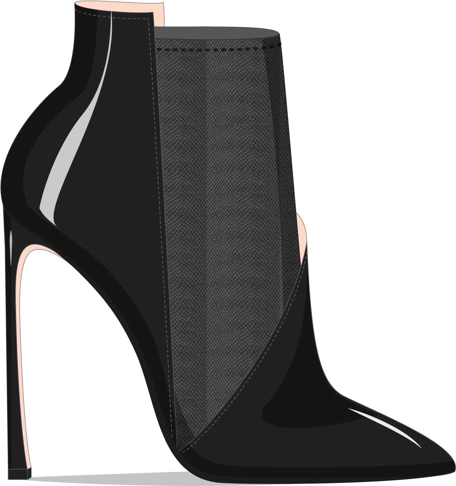 Heels Drawing Ankle Boot - Shoe (1754x2480), Png Download