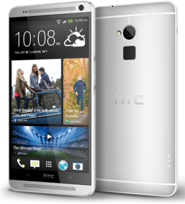 Htc One Max Mobile - Htc One Max - 16 Gb - Silver - Unlocked (376x425), Png Download