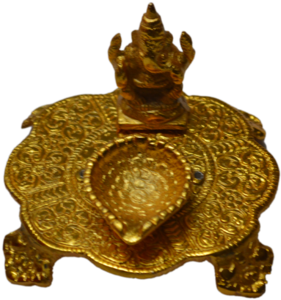 Chowki Ganesh Diya Gold - Chennai (500x333), Png Download