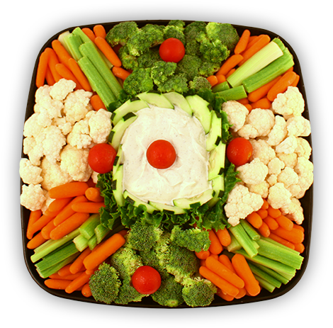 On A 14” Square Black Tray With Dome Approximate Weight - Vegetable Platter Png (600x600), Png Download