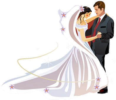 Wedding Couples Clipart Png (400x342), Png Download