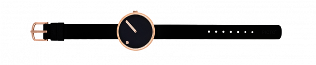 30 Mm Black/polished Rose Gold - Rosendahl 43369 Damenuhr Und Herrenuhr (650x279), Png Download