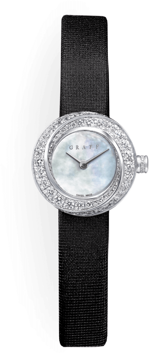 A Graff Ladies' Spiral Diamond Watch With Mother Of - Analog Watch (1400x2000), Png Download