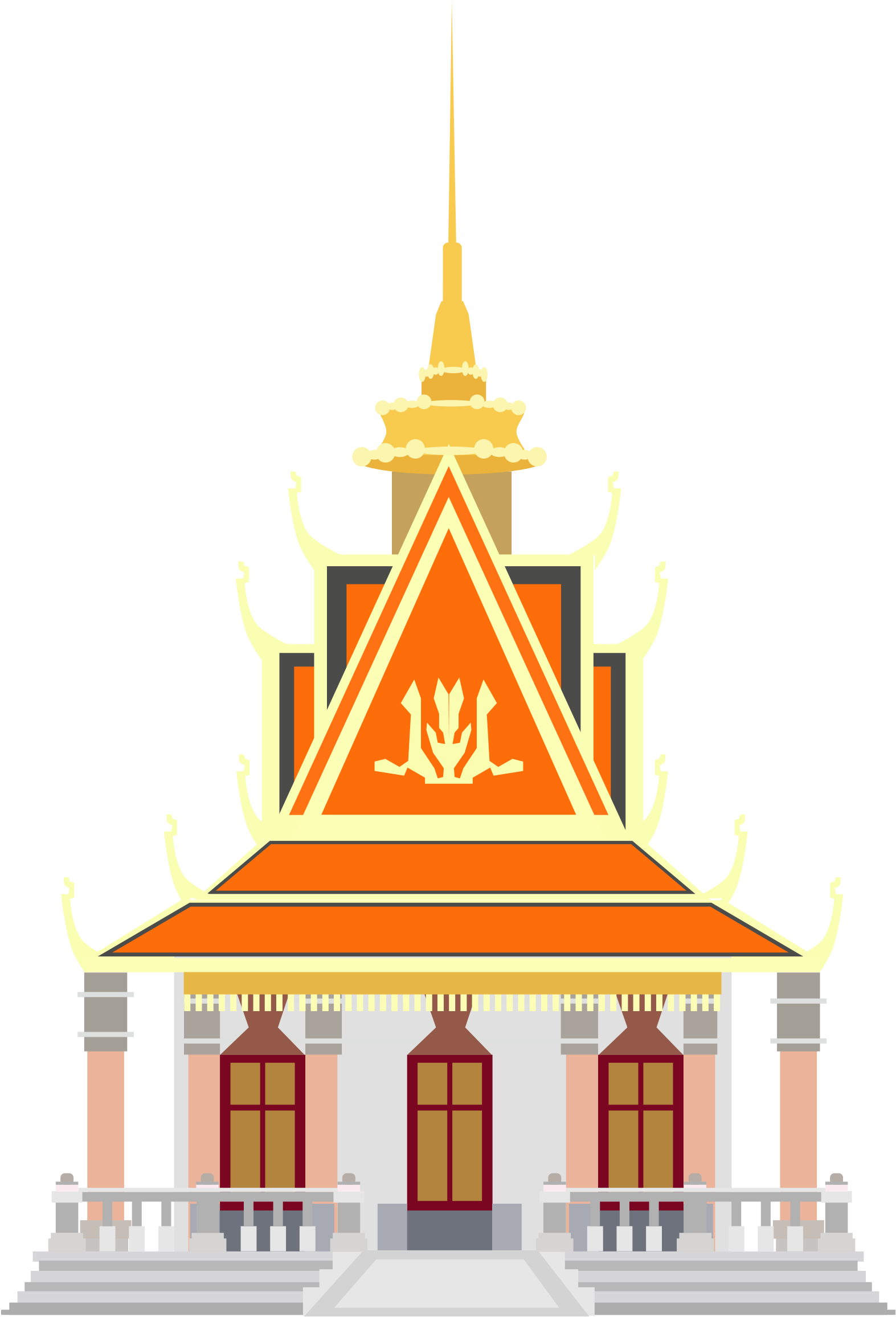 Clipart - Pagoda In Cambodia Png (1660x2400), Png Download