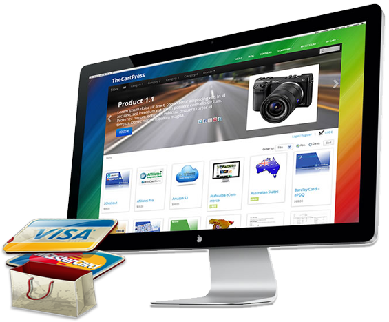 Slide Banner - E Commerce Website In Computer Images Png (565x467), Png Download