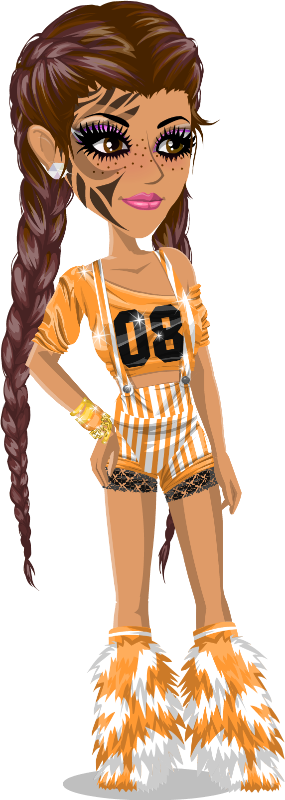Msp Orange ♥ - Movie Star Planet Png (598x1606), Png Download